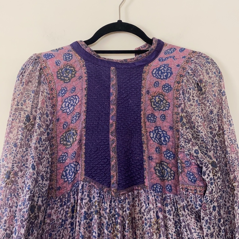 Vintage 1970s Indian Cotton Gauze Print Dress - Picture 8 of 8